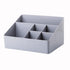 Gray Blue Cosmetic Storage Box 6 Compartments Organizer for Skincare and Jewelry