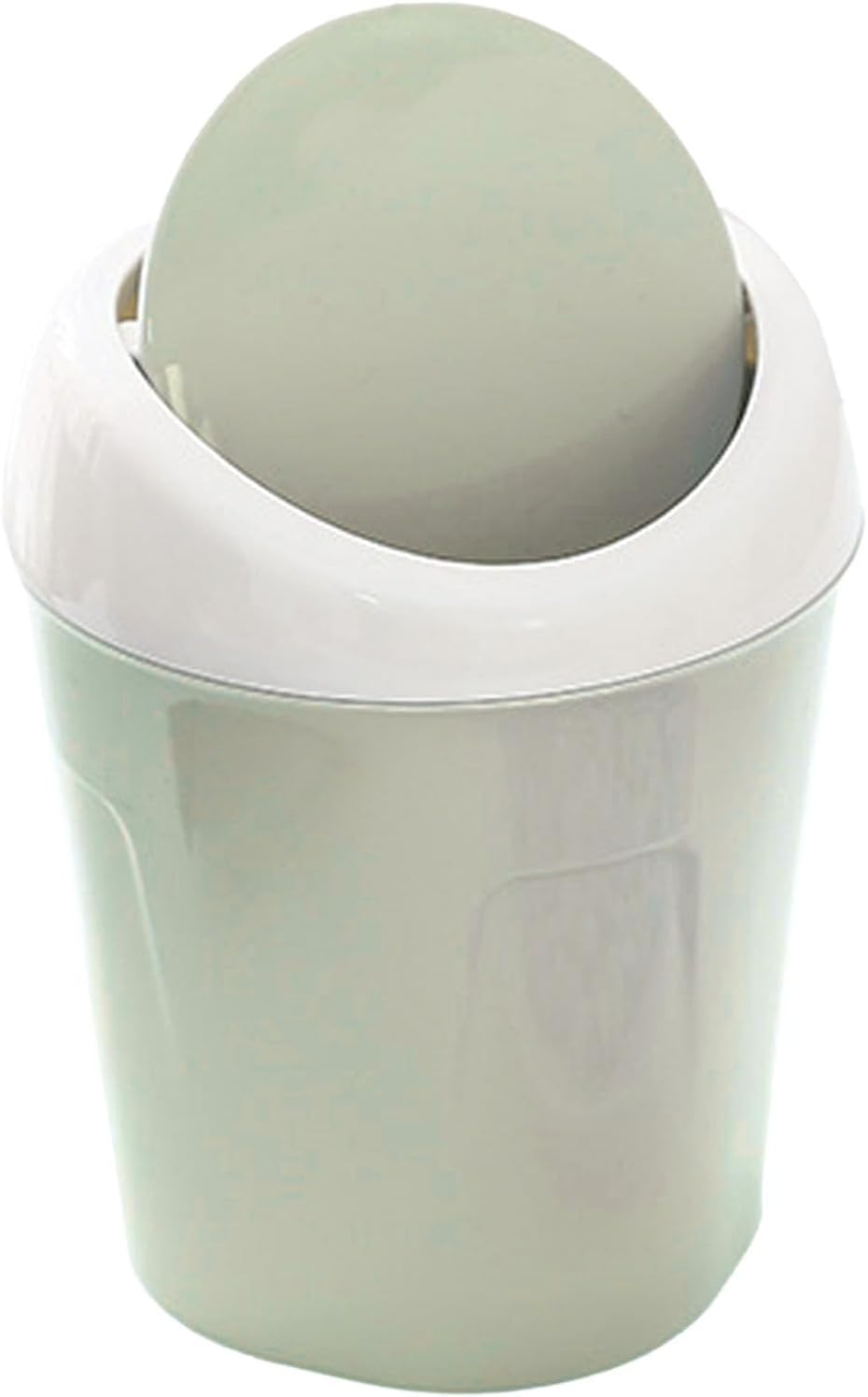 Small Trash Can with Swing Lid - Plastic Tabletop Waste Bin - Compact Bin for Office Kitchen Bathroom Student Home
