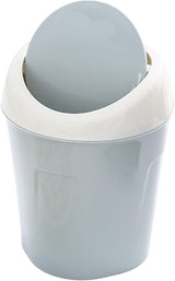 Small Trash Can with Swing Lid - Plastic Desktop Waste Bin for Office Kitchen Bathroom Student Accommodation