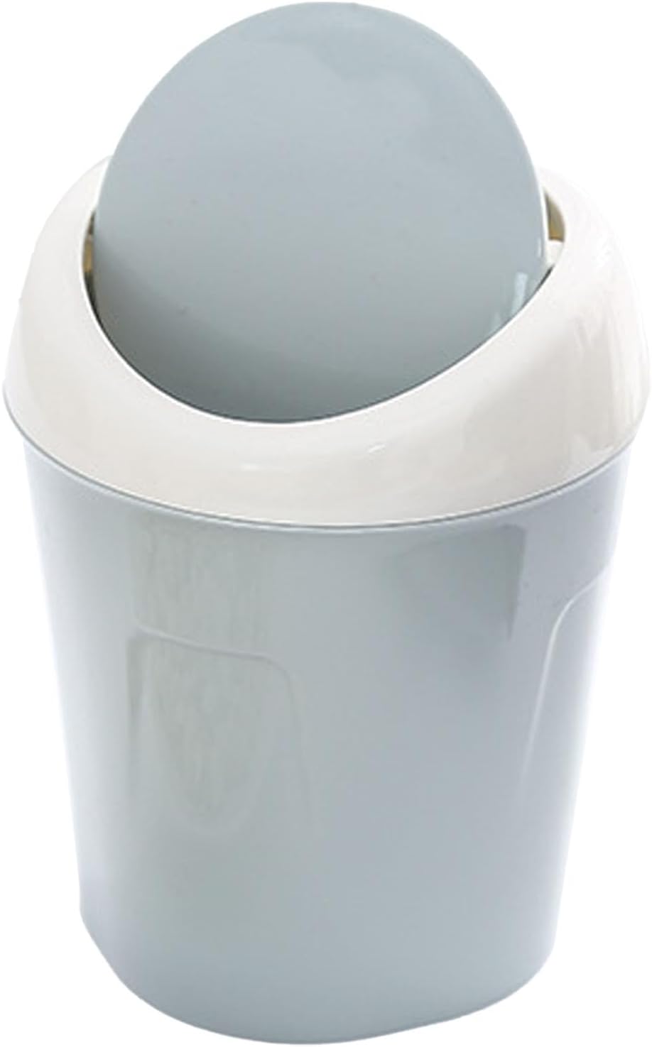 Small Trash Can with Swing Lid - Plastic Desktop Waste Bin for Office Kitchen Bathroom Student Accommodation