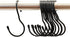 10 Black Stainless Steel Hooks for Kitchen Bathroom Garage