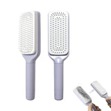 Women's Purple Anti-Static Hair Brush with Massage Function Retractable Design Suitable for Fine Hair Easily Removes Hair