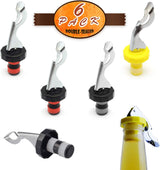 6 Pack Silicone Vacuum Bottle Stoppers Red Yellow Black for Wine Champagne Beer Whisky Soft Drinks Water Airtight Reusable