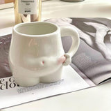 1 Piece 320ml White Ceramic Mug - Coffee Mug, Tea Mug, Water Cup - Suitable for Tea, Latte and Milk