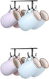 Under Cabinet Industrial Mug Holder - Space-Saving Hanging Rack for Mugs, Cups & Kitchen Accessories - 4 Hooks - 2 Pack