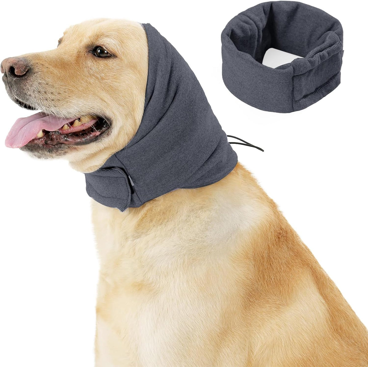 Dog Ear Muffs - 1 Piece - Dark Grey - Size M - Noise Reduction Dog Headband for Hearing Protection