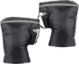 Black Windproof Thickened Cycling Gloves - 1 Pair Bike Handlebar Mitts Winter Warm Accessories