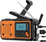 Emergency Radio Flashlight 4000mAh Hand Crank Portable AM/FM Radio for Camping Outdoor Emergencies Orange