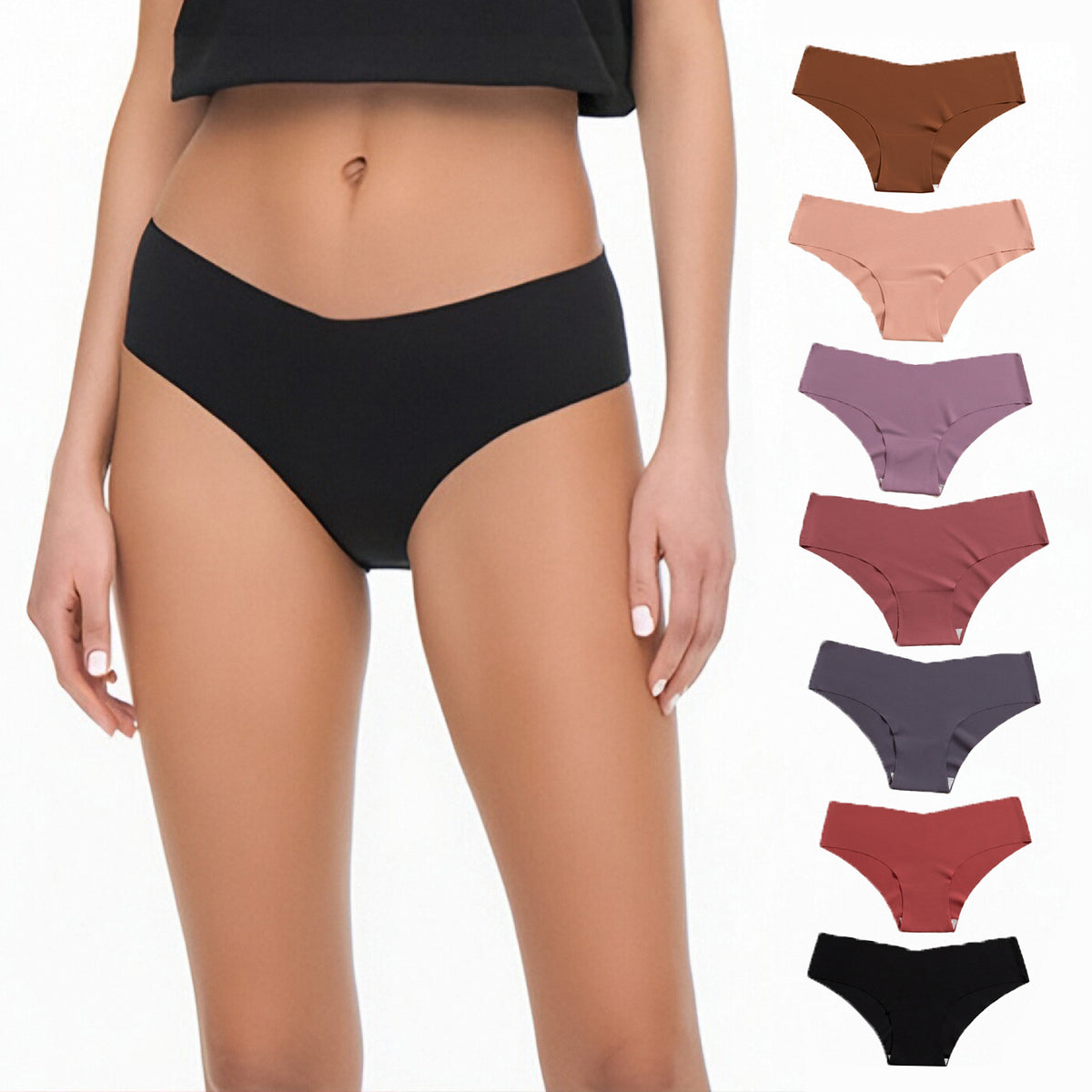 7-Pack Women's Plain Color Briefs Lingerie Underwear Size L