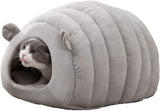 Grey Cat Bed Cave - Cozy Indoor Pet Bed for Cats and Kittens - Soft Comfortable Sleeping窝