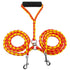 1.4m Double Dog Leash with Red and Yellow Design - Adjustable Pet Harness Lead for Dogs