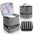Large Capacity Grey Makeup Organizer Case - Cosmetic Storage Beauty Bag for Makeup Tools