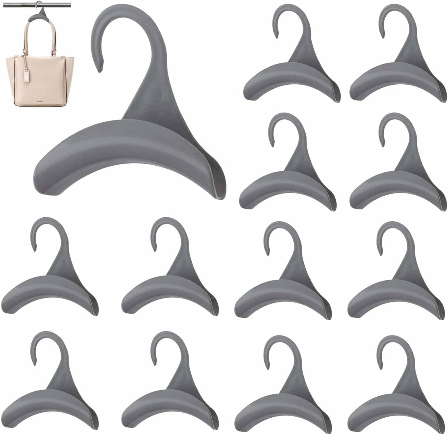 12 Pack Multi-functional Grey Clothes Hangers Space Saving Wardrobe Organisers