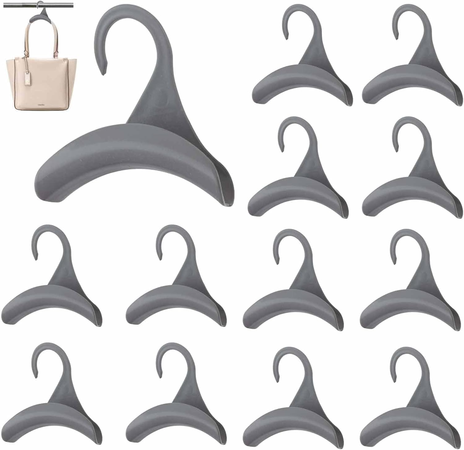 12 Pack Multi-functional Grey Clothes Hangers Space Saving Wardrobe Organisers