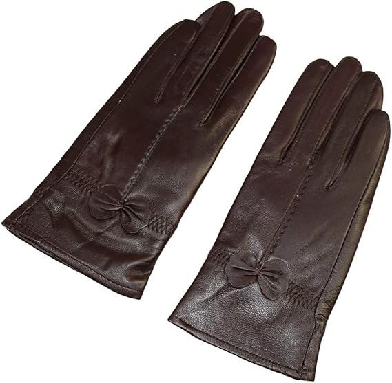 Women's Stylish Winter Gloves Warm Wool & Cotton Soft Knitted Fashion Gloves in Brown