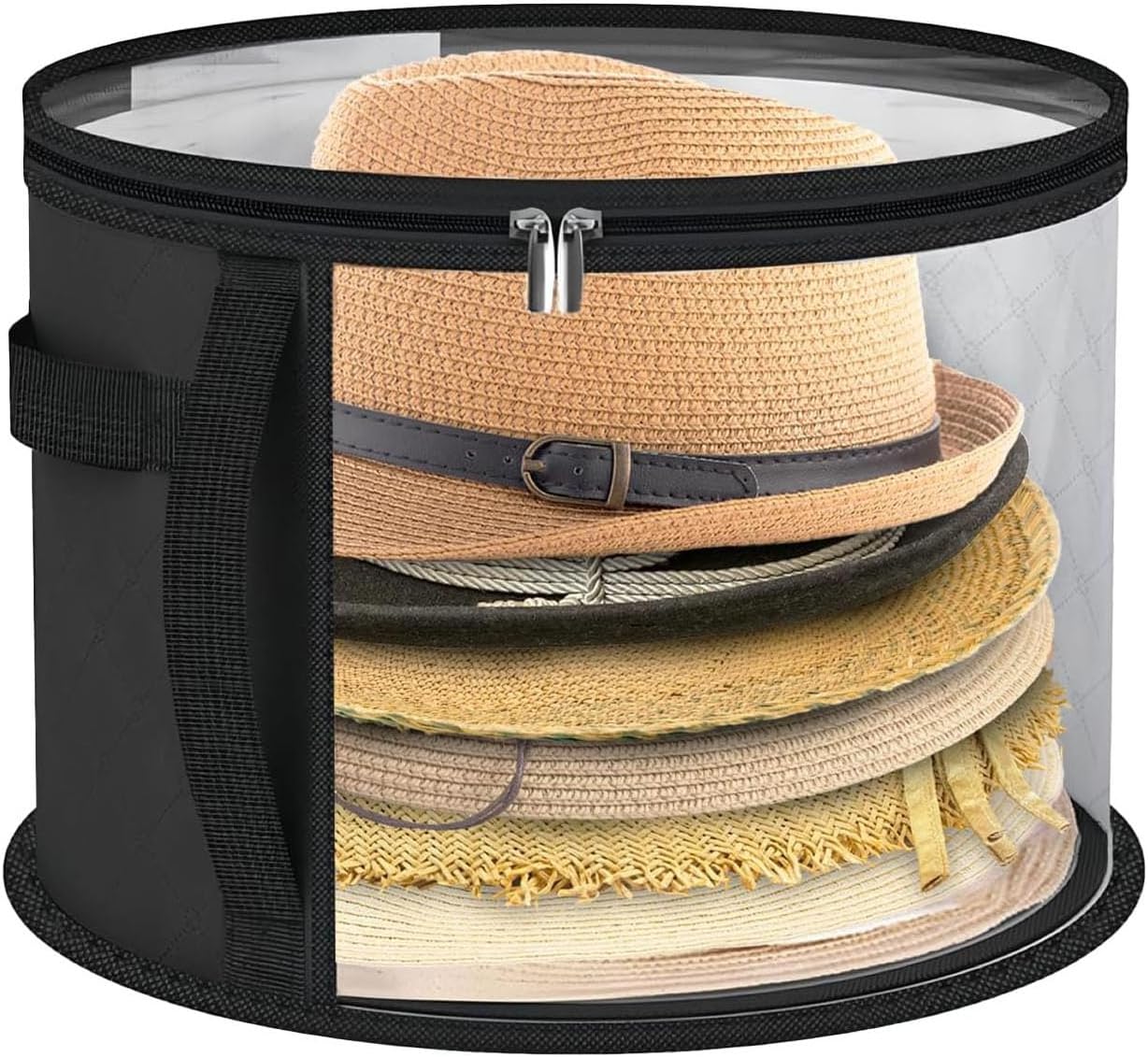 Oversized Transparent Hat Storage Bag for 5-7 Hats Men Women Portable Cowboy Hat Case with Zipper Handle Dustproof Multipurpose Organizer