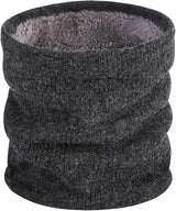 Winter Sports Fleece Scarf - Unisex Dark Grey Warm Neck Warmer for Cold Weather