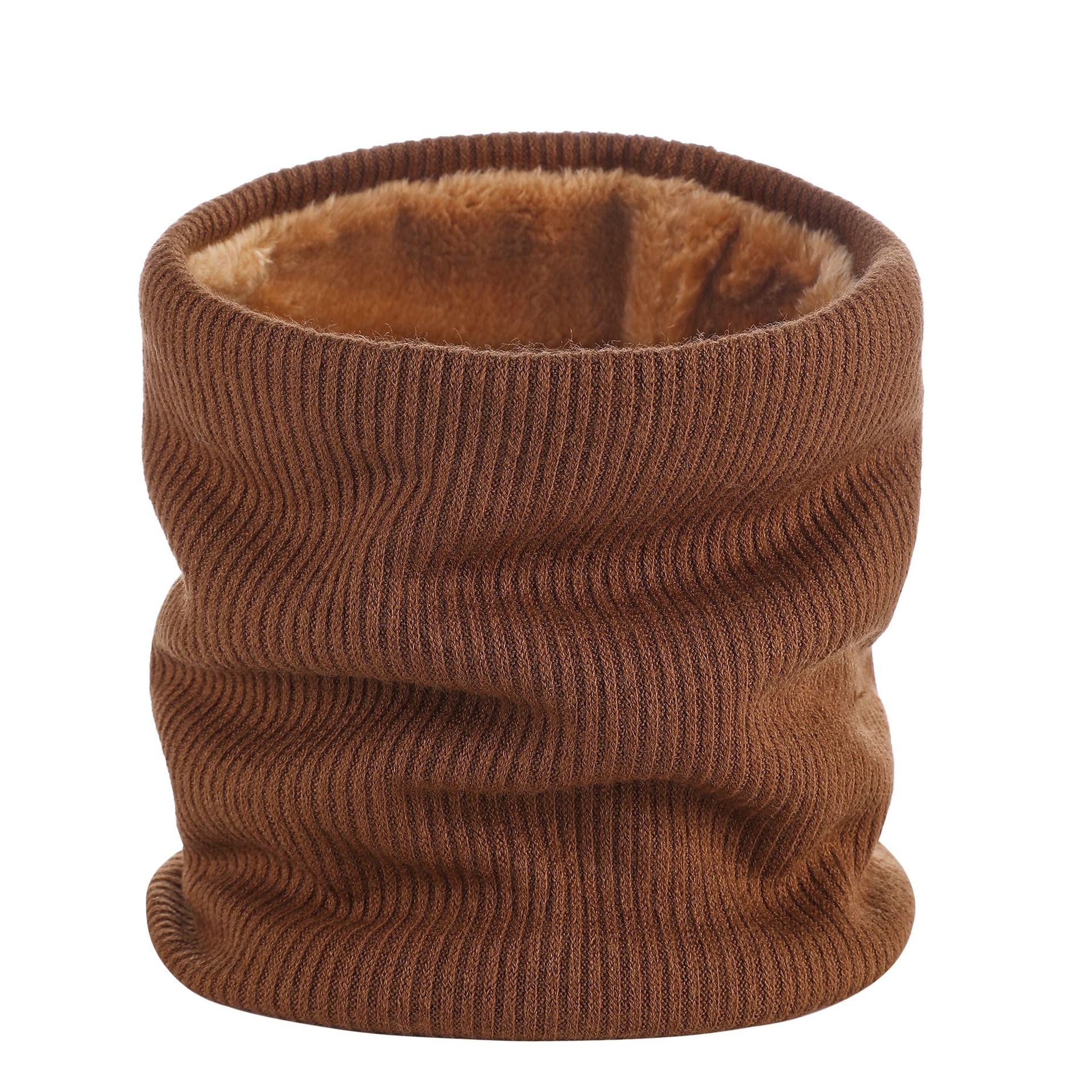 1 Piece Winter Sports Fleece Scarf Coffee Brown Warm Soft Comfortable Cold Weather Accessory