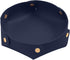 Portable Dark Blue PU Leather Entryway Table Nightstand Organizer for Phones Keys Wallets Watches Coins Travel Plate Sorter