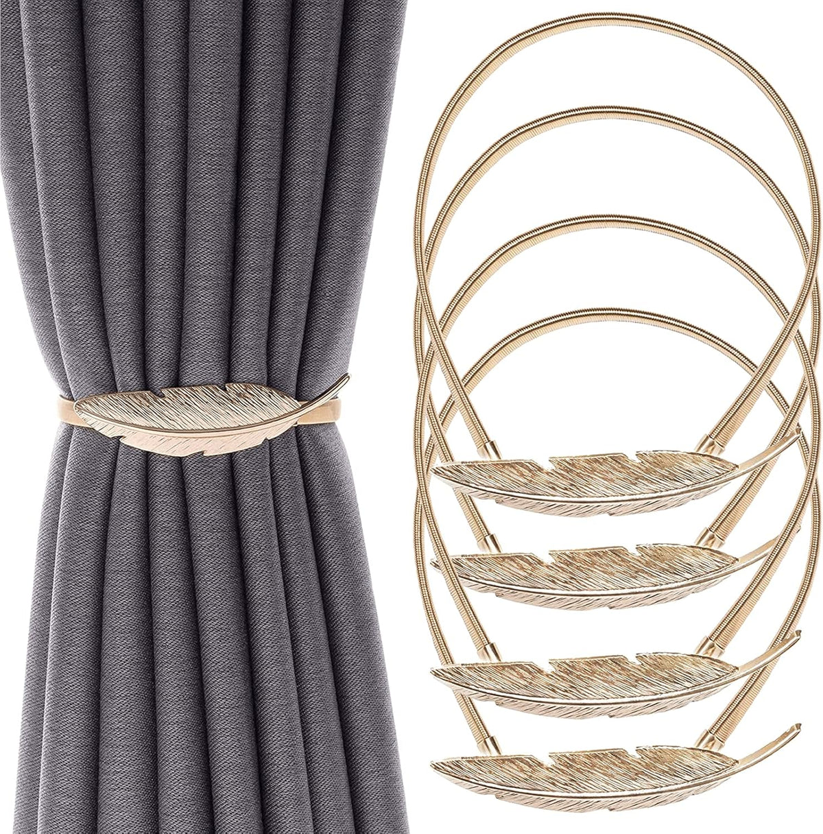 4 Pack Curtain Ties Gold Decorative Window Accessories for Hanging Curtains