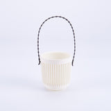Ceramic Flower Pot - Indoor/Outdoor Use - Shatterproof - White - 1 Piece Wall-Mounted Planter