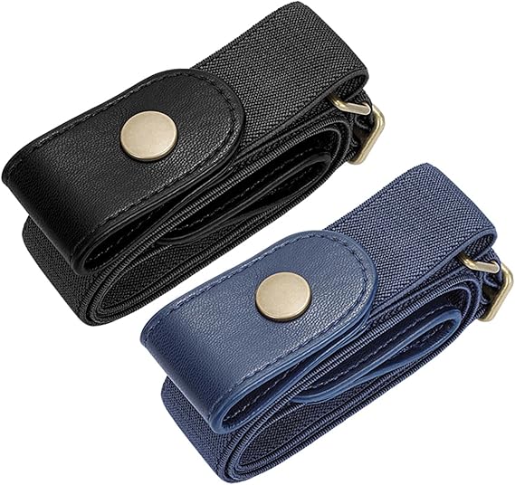 1 Pair Elastic Belts Adjustable Unisex Waist Belt for Men Women