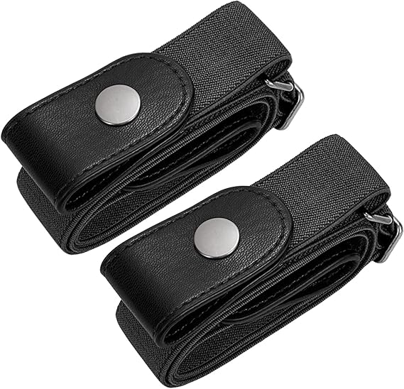 Men's Women's Elastic Belts Adjustable Stretch Belt 1 Pair