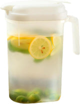 2400ml Transparent Plastic Water Jug with Lid - Large Capacity Beverage Container for Home Office Use