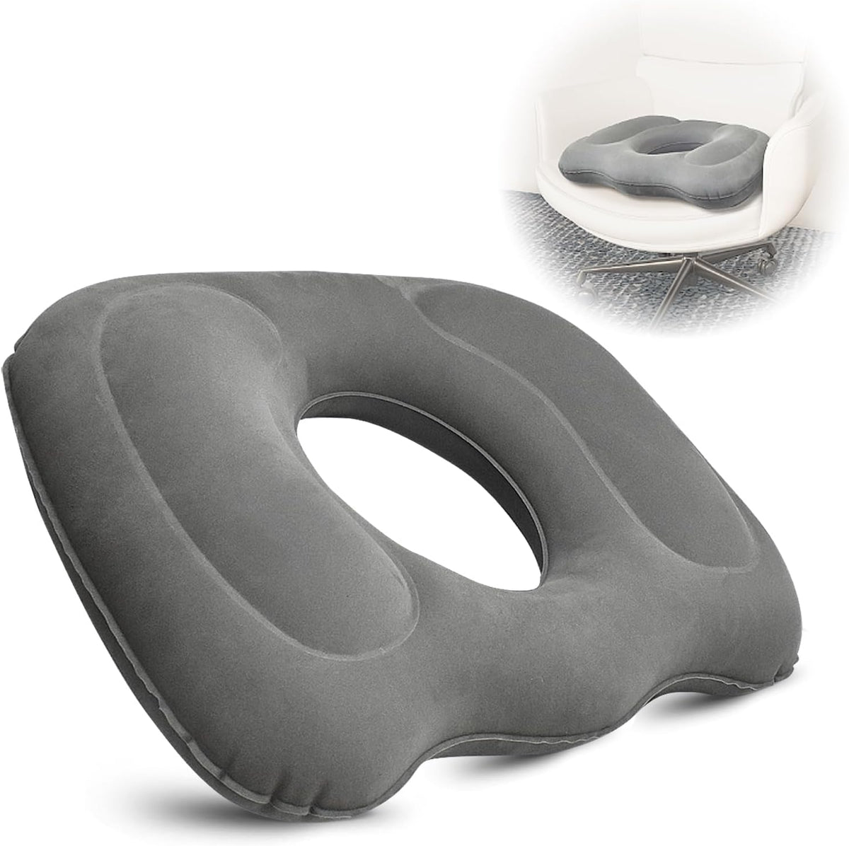 1 Piece Grey Anti-Slip Ring Cushion Chair Pad for Office Chair