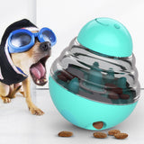 Blue Interactive Dog Food Dispensing Toy Ball - Treat Dispenser for Dogs - 1 Piece