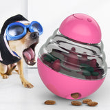 Pink Red Interactive Dog Snack Ball Toy Food Dispenser for Dogs 1 Piece