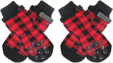 Dog Socks Size M Anti-Slip Pet Paw Protectors Red for Dogs