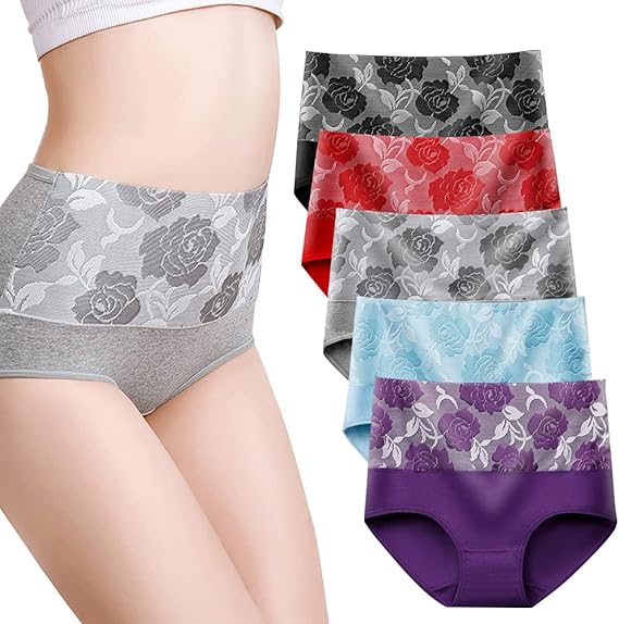 Women's 5-Pack Leakproof Briefs - 3XL - Assorted Colours - Comfortable Underwear