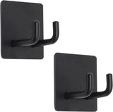 2 Pack Black Stainless Steel Non-Slip Self-Adhesive Bathroom Towel Holders