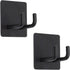 2 Pack Black Stainless Steel Non-Slip Self-Adhesive Bathroom Towel Holders