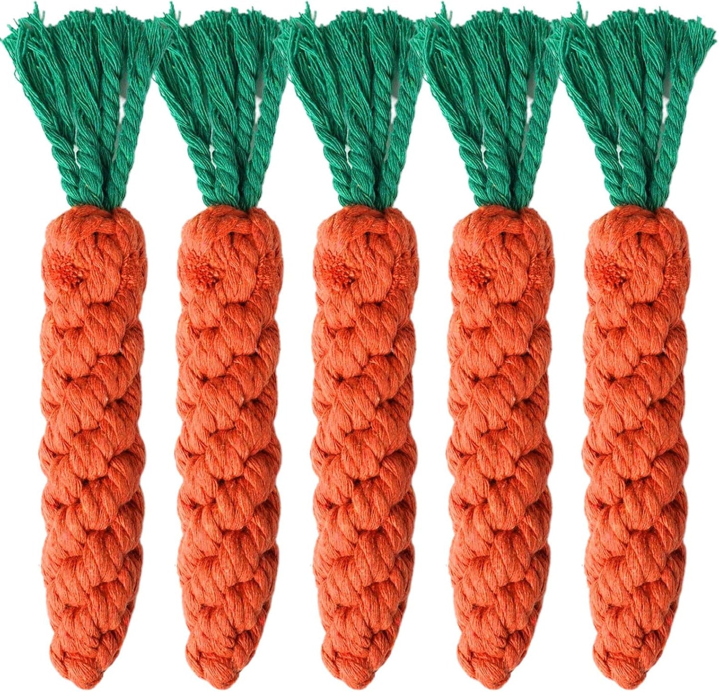 5 Pack Dog Chew Toys - 100% Cotton Material - Durable Bite-Resistant for Teeth Cleaning and Interactive Play - Ideal for Dogs of All Sizes