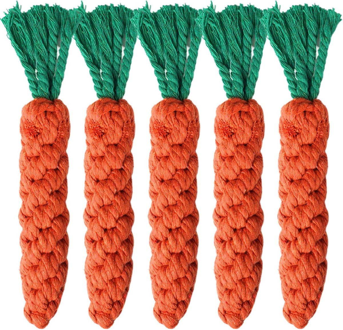 5 Pack Dog Chew Toys - 100% Cotton Material - Durable Bite-Resistant for Teeth Cleaning and Interactive Play - Ideal for Dogs of All Sizes