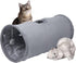 Cat Play Tunnel - 1 Piece - Indoor Outdoor Pet Play Tube - Crawl Tunnel - Play House - Grey