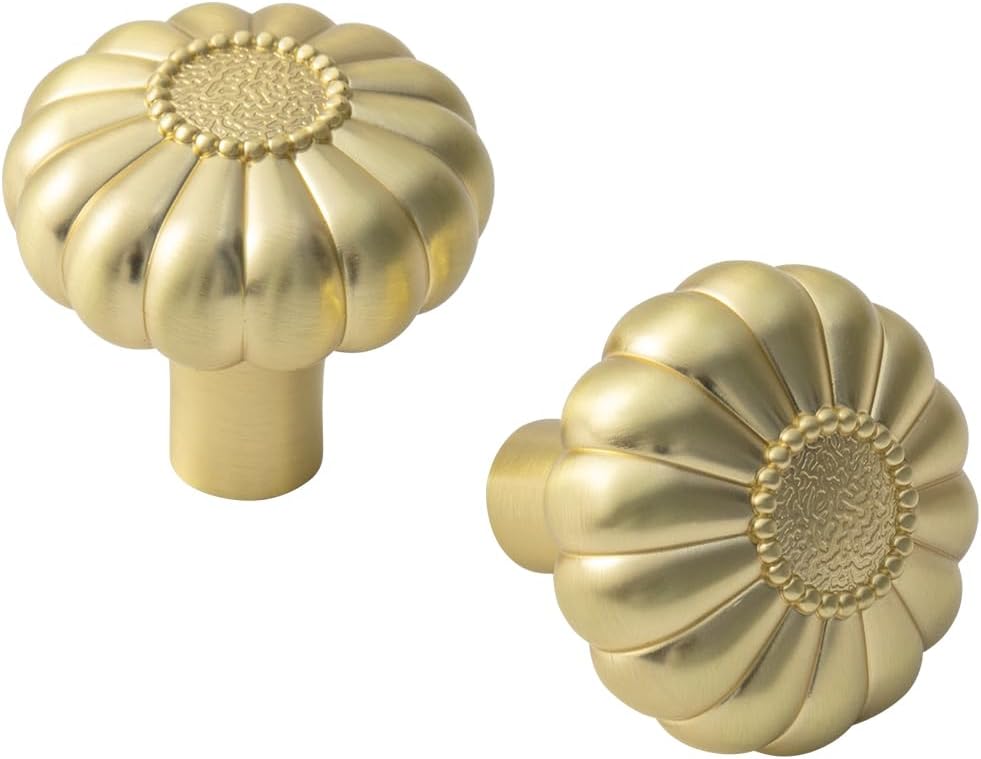 2 Pack 30mm Gold Cabinet Door Knobs Drawer Handles