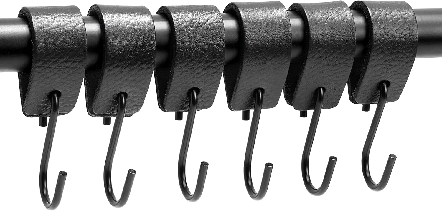 6 Pack Black Multi-Functional Hooks