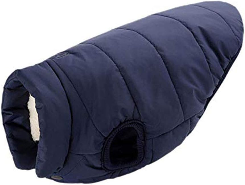 Winter Dog Coat Warm Pet Jacket for Cold Weather Marine Blue Size M