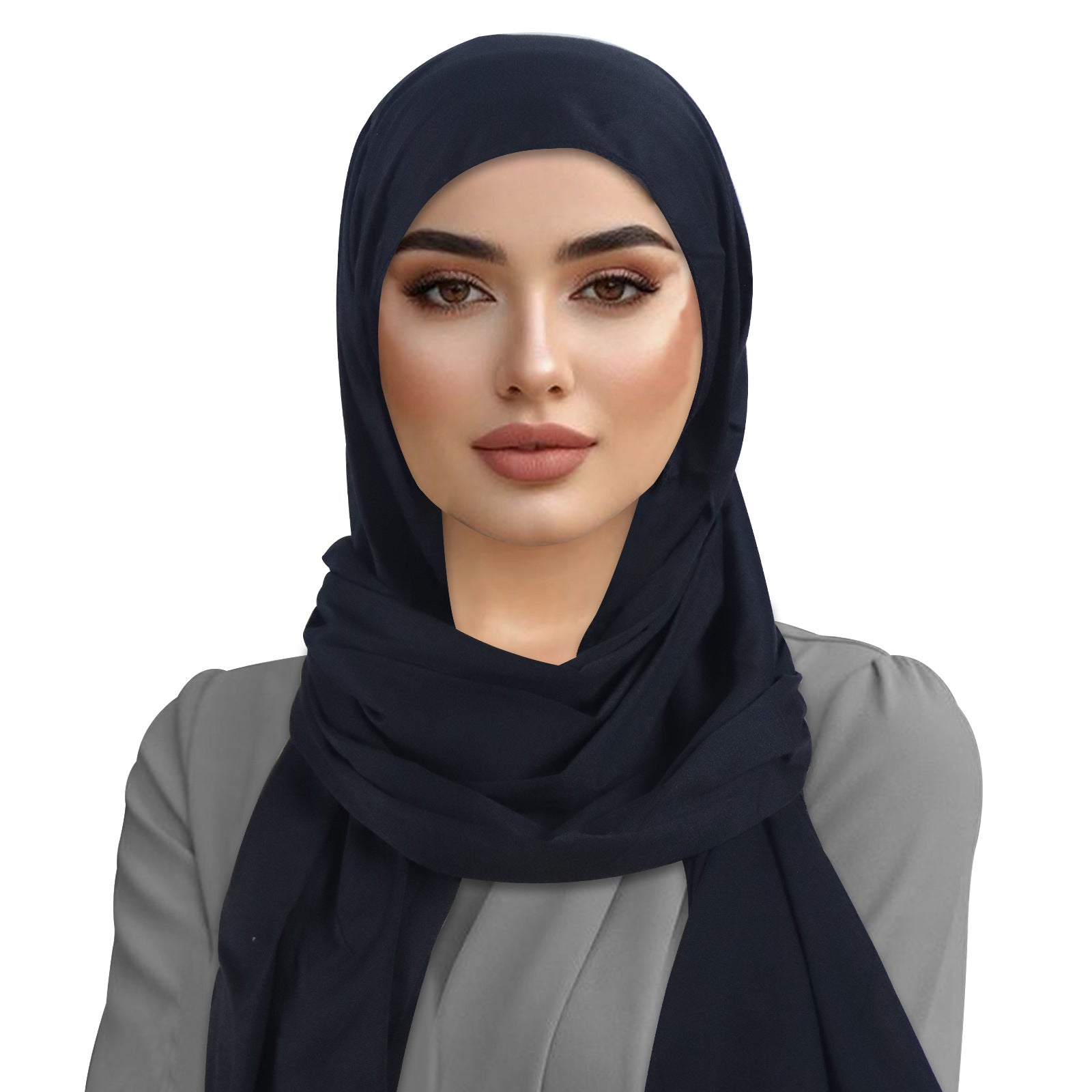 Women's Cotton Headscarf Head Cover Tulband Hat - Black - 1 Piece