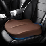 Memory Foam Car Seat Cushion 42x42x10cm Brown - Comfortable Supportive Auto Seat Pillow for Enhanced Driving Experience