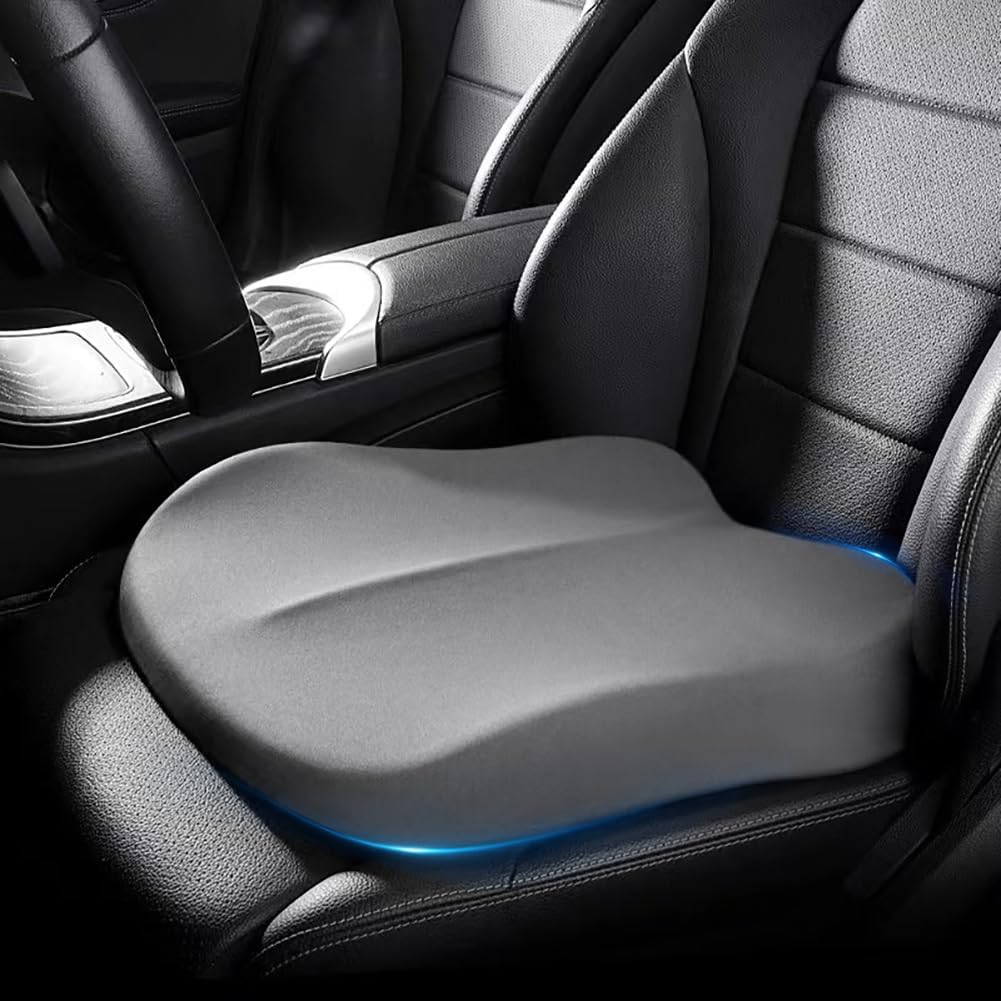 Memory Foam Car Seat Cushion 42x42x10cm Grey - Comfortable Support for Car Seats