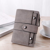 Women's Faux Leather Wallet Light Grey Coin Purse Card Holder