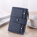 Women's Faux Leather Wallet Blue Coin Purse Card Holder Clutch Bag