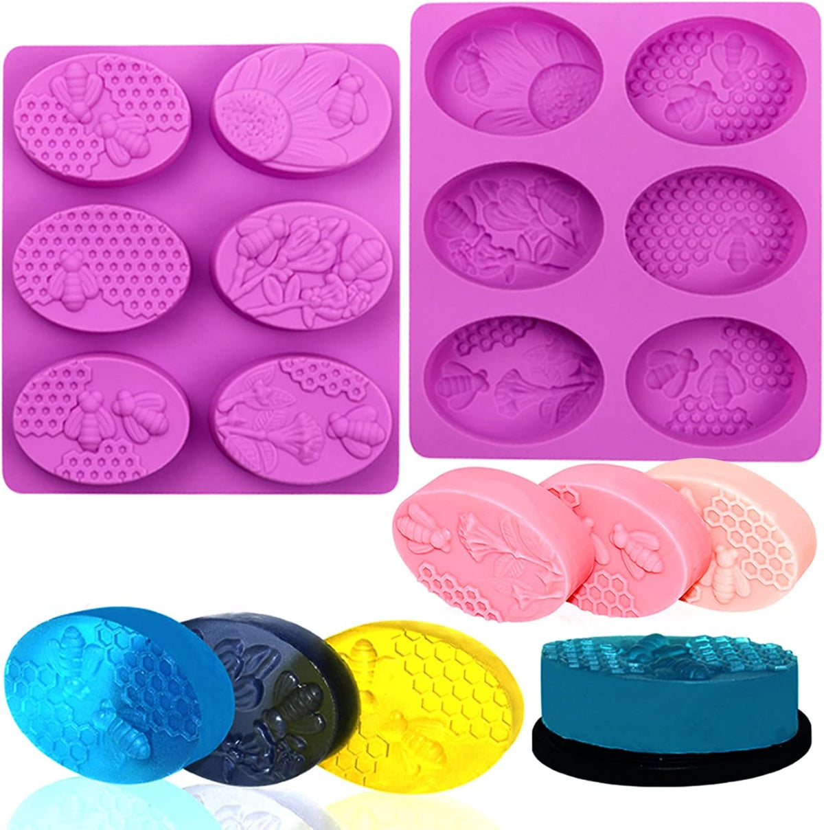 Silicone Molds for Making Candles and Soap - Purple - 2 Pieces