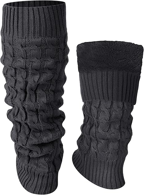 Women's Leg Warmers Warm Dark Grey 2 Pairs