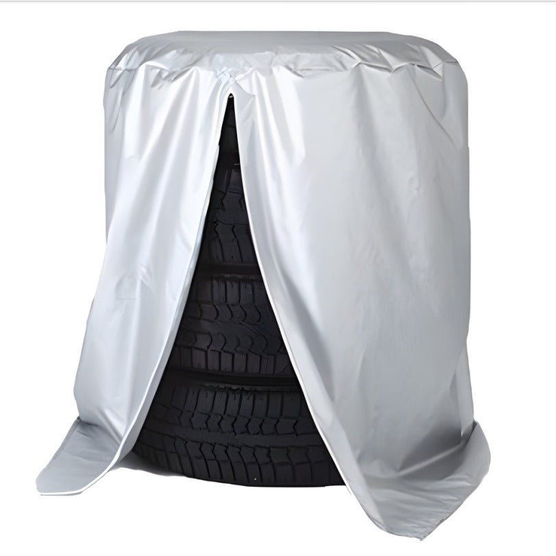 4-Piece Silver Waterproof Winter/Summer Car Tyre Covers - 73cm x 110cm