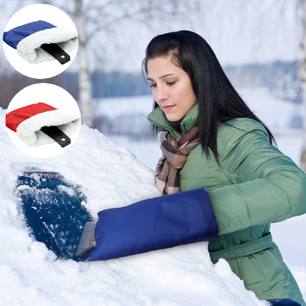 2 in 1 Car Ice Scraper and Window Cleaner Set Red and Blue 2 Pieces
